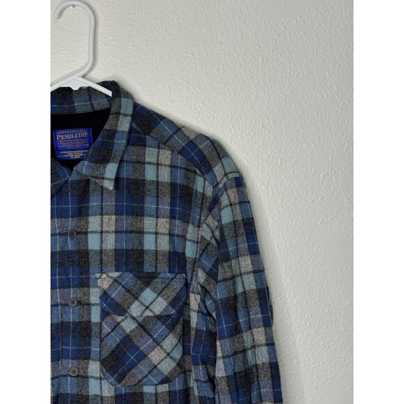 Pendleton Limited Edition Beach Boys Wool Board Shirt Large Blue Plaid *See Pics - Picture 3 of 16